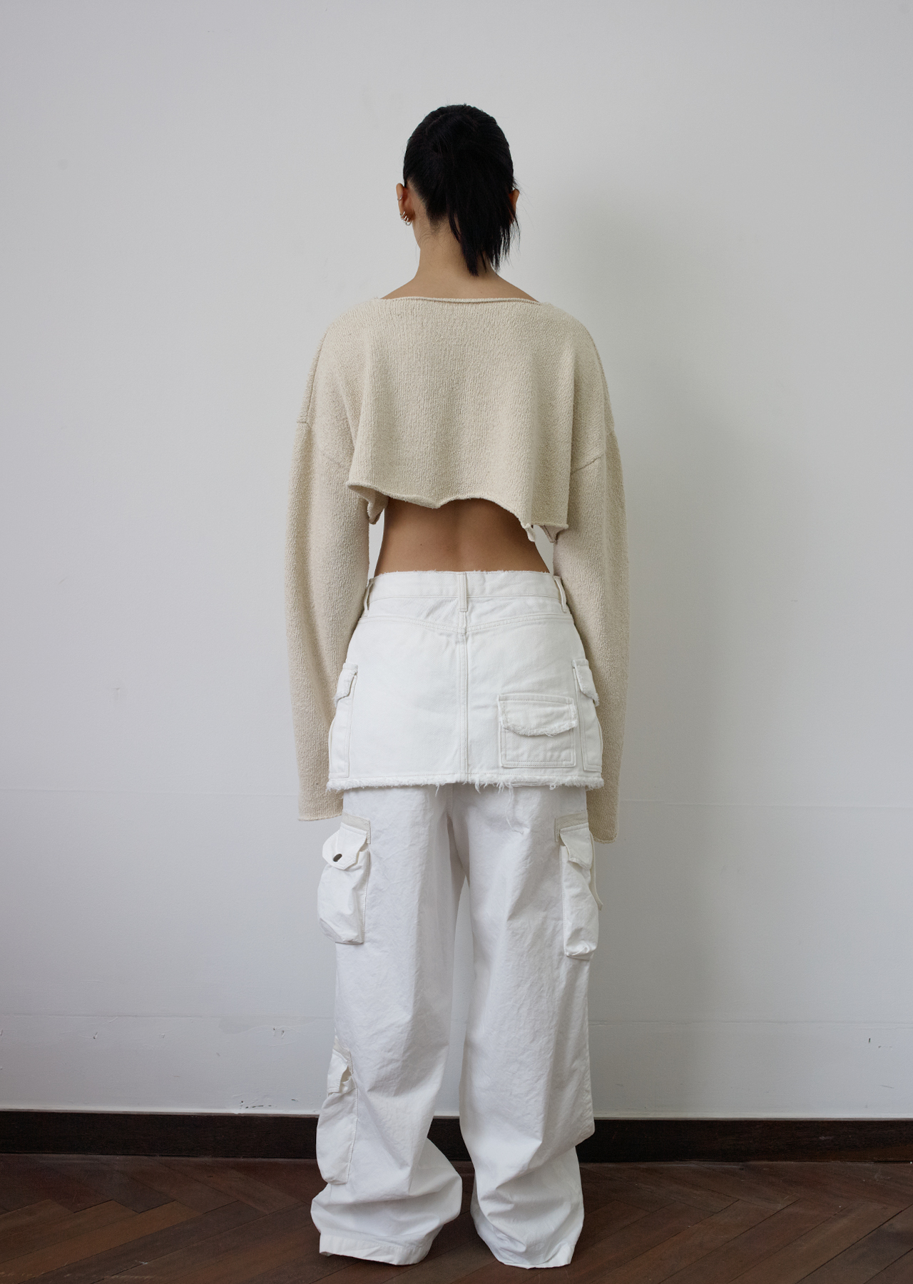 WASHED CARGO PANTS IVORY - 에스이오